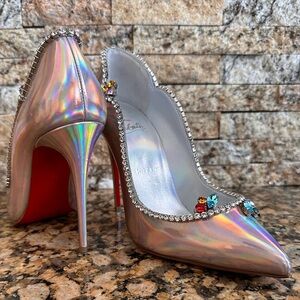 Christian Louboutin Chick Queen Iridescent Jewel Red Sole Pumps